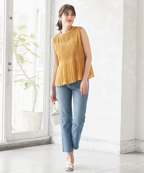 KOBE LETTUCE（コウベレタス）の「マジョリカプリーツスタンドネックーブフレアトップス（シャツ/ブラウス・レディース・イエロー/アイボリー/ピンク系その他/ブラック・FREE）」の16枚目の写真