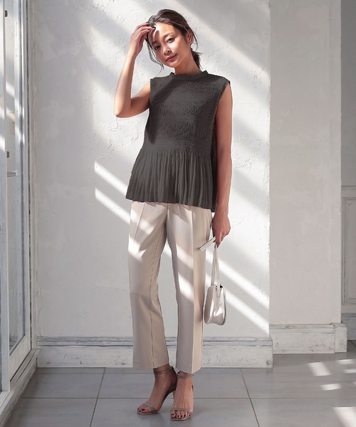 KOBE LETTUCE（コウベレタス）の「マジョリカプリーツスタンドネックーブフレアトップス（シャツ/ブラウス・レディース・イエロー/アイボリー/ピンク系その他/ブラック・FREE）」の17枚目の写真