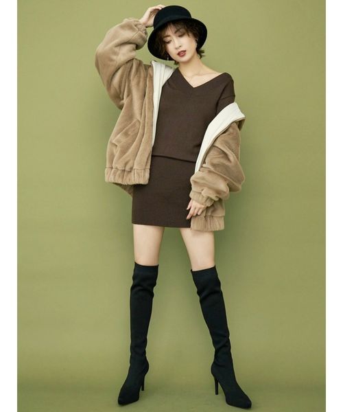 GYDA(ジェイダ)の「インストームニーハイブーツ(ブーツ・レディース・ブラック/ベージュ・SMALL/MEDIUM/LARGE)」の9枚目の写真