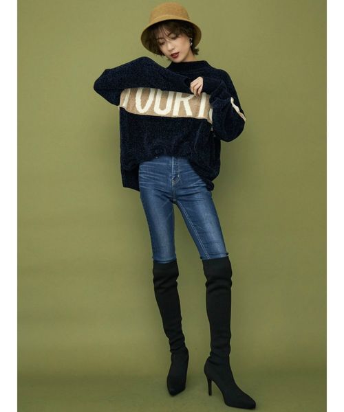 GYDA(ジェイダ)の「インストームニーハイブーツ(ブーツ・レディース・ブラック/ベージュ・SMALL/MEDIUM/LARGE)」の14枚目の写真