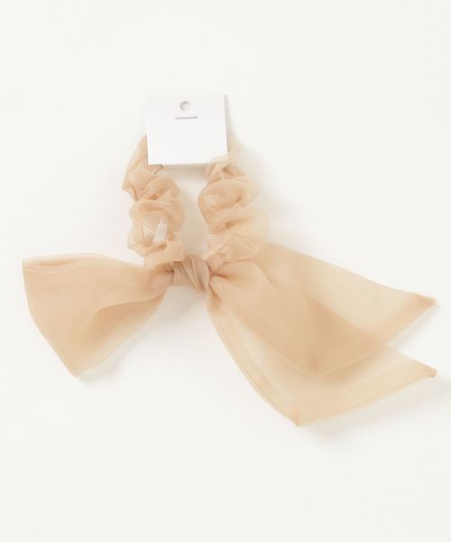 WEGO(ウィゴー)の「WEGO/透けリボンシュシュ(シュシュ・レディース・ブラック/ベージュ・FREE)」の1枚目の写真