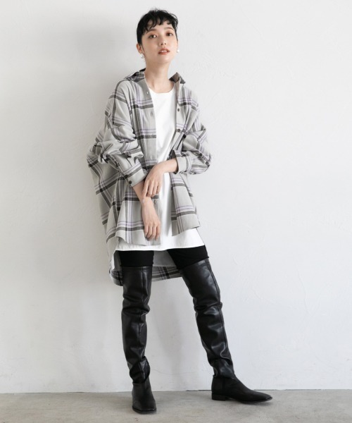 LOWRYS FARM(ローリーズファーム)の「チェックBIGシャツLS 895175(シャツ/ブラウス・レディース・ホワイト系その他/グレー系その他/グリーン系その他・FREE)」の20枚目の写真