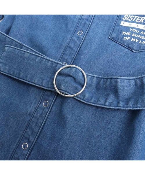 JEANS FERRE デニムワンピース・チュニック  ポケット付き ベルト付き JEANS FERRE デニムワンピース・チュニック ポケット付き ベルト付き
