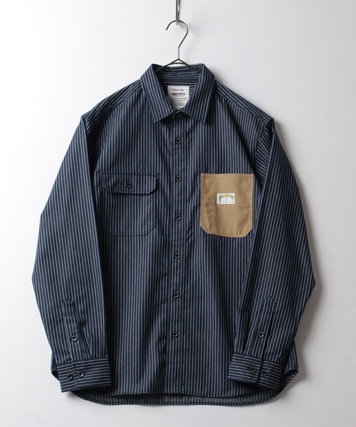 SMITH'S(スミス)の「【SMITH'S/スミス】 ツイルワークシャツ 切替ポケット /オーバーシャツ ジャケット(シャツ/ブラウス・メンズ・ネイビー/ブラック/オフホワイト/ベージュ・L/M/XL)」の8枚目の写真