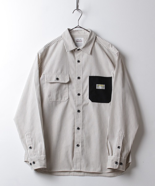 SMITH'S(スミス)の「【SMITH'S/スミス】 ツイルワークシャツ 切替ポケット /オーバーシャツ ジャケット(シャツ/ブラウス・メンズ・ネイビー/ブラック/オフホワイト/ベージュ・L/M/XL)」の5枚目の写真
