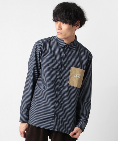 SMITH'S(スミス)の「【SMITH'S/スミス】 ツイルワークシャツ 切替ポケット /オーバーシャツ ジャケット(シャツ/ブラウス・メンズ・ネイビー/ブラック/オフホワイト/ベージュ・L/M/XL)」の12枚目の写真