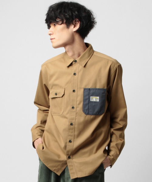 SMITH'S(スミス)の「【SMITH'S/スミス】 ツイルワークシャツ 切替ポケット /オーバーシャツ ジャケット(シャツ/ブラウス・メンズ・ネイビー/ブラック/オフホワイト/ベージュ・L/M/XL)」の11枚目の写真
