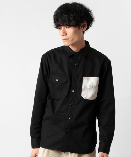 SMITH'S(スミス)の「【SMITH'S/スミス】 ツイルワークシャツ 切替ポケット /オーバーシャツ ジャケット(シャツ/ブラウス・メンズ・ネイビー/ブラック/オフホワイト/ベージュ・L/M/XL)」の10枚目の写真
