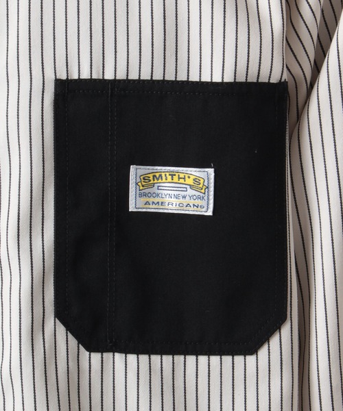 SMITH'S(スミス)の「【SMITH'S/スミス】 ツイルワークシャツ 切替ポケット /オーバーシャツ ジャケット(シャツ/ブラウス・メンズ・ネイビー/ブラック/オフホワイト/ベージュ・L/M/XL)」の16枚目の写真