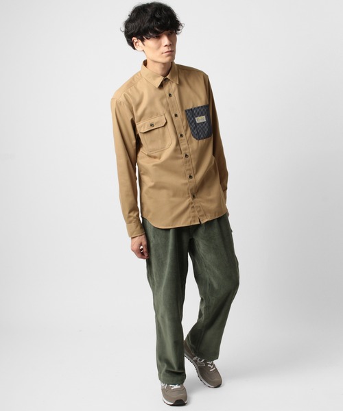 SMITH'S(スミス)の「【SMITH'S/スミス】 ツイルワークシャツ 切替ポケット /オーバーシャツ ジャケット(シャツ/ブラウス・メンズ・ネイビー/ブラック/オフホワイト/ベージュ・L/M/XL)」の22枚目の写真