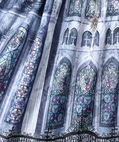 【アンドエルシー】　ステンドグラス　スカート &ellecy ステンドグラススカート