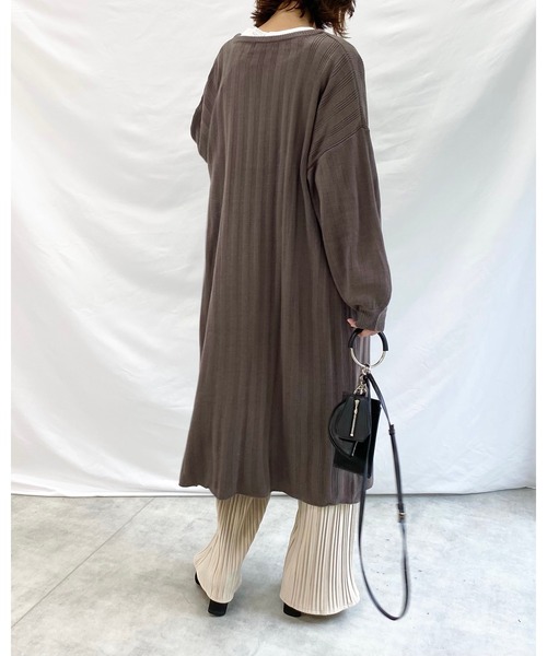 [ミッソ]ボリューム袖 シャーリング ロング ワンピース bohmal ワンピース 前後2wayドロストシャーリングロング