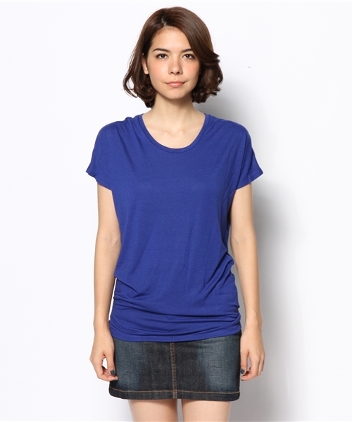 NIKE（ナイキ）の「ウィメンズ ナイキ クラブ ボーイフレンド NIKE BOYFRIEND TEE 633442（Tシャツ/カットソー・レディース・グレー/ブルー・MEDIUM）」の3枚目の写真