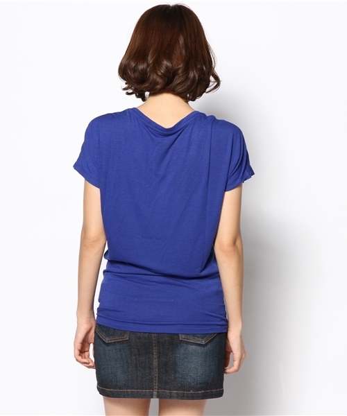 NIKE（ナイキ）の「ウィメンズ ナイキ クラブ ボーイフレンド NIKE BOYFRIEND TEE 633442（Tシャツ/カットソー・レディース・グレー/ブルー・MEDIUM）」の5枚目の写真