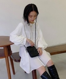 ティアードボリュームブラウスワンピース