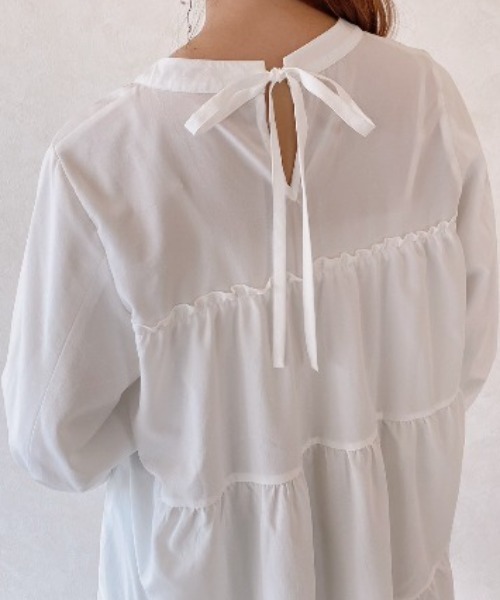 VANNIE U（ヴァニーユー）の「ティアードボリュームブラウスワンピース（ワンピース・レディース・ホワイト/ブラック/ミント・FREE）」の22枚目の写真