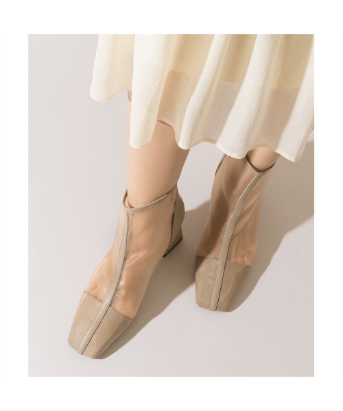 RANDA(ランダ)の「ソフト シースルーショートブーツ(ブーツ・レディース・ベージュ/ブラウン/ブラック・L/S/M/LL)」の8枚目の写真