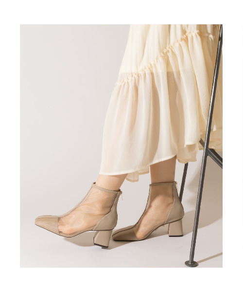 RANDA(ランダ)の「ソフト シースルーショートブーツ(ブーツ・レディース・ベージュ/ブラウン/ブラック・L/S/M/LL)」の9枚目の写真