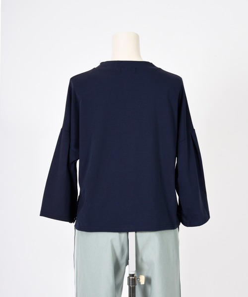 BDONNA（ビドンナ）の「スタンドカラー　プリントTシャツ（Tシャツ/カットソー・レディース・ライトグレー/ネイビー/ホワイト・MEDIUM）」の16枚目の写真