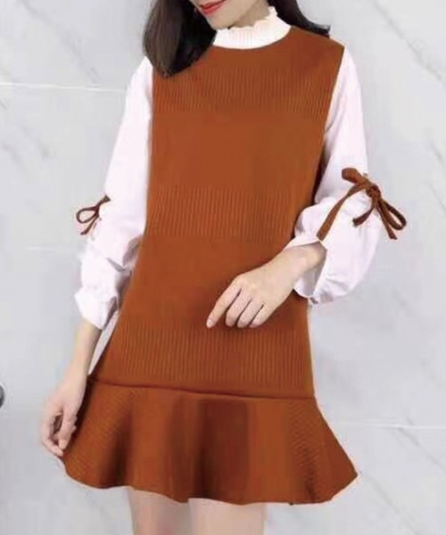 セール Zozo Town 限定 裾ﾌﾘﾙﾄﾞｯｷﾝｸﾞﾊｲﾈｯｸﾆｯﾄop ワンピース Twinkle Pm トゥインクルピーエム のファッション通販 Zozotown