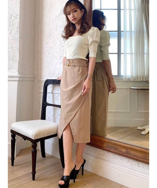 RESEXXY（リゼクシー）の「タックペンシルスカート（スカート・レディース・ブラック/ベージュ/ピンク・FREE）」の12枚目の写真