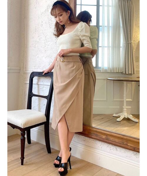 RESEXXY（リゼクシー）の「タックペンシルスカート（スカート・レディース・ブラック/ベージュ/ピンク・FREE）」の10枚目の写真