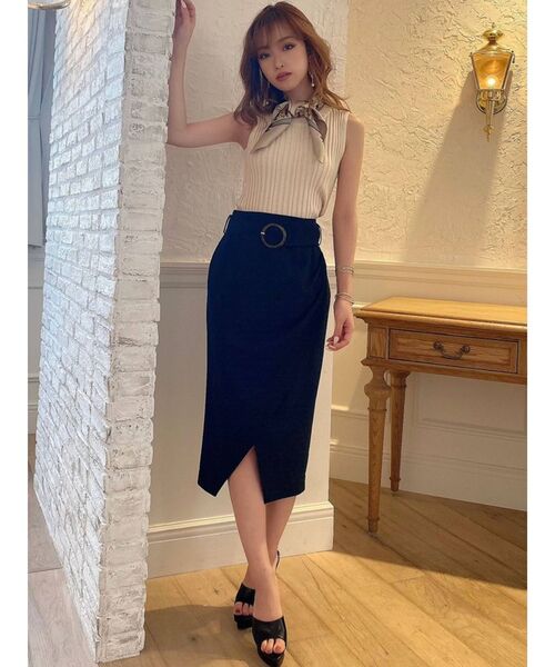 RESEXXY（リゼクシー）の「タックペンシルスカート（スカート・レディース・ブラック/ベージュ/ピンク・FREE）」の6枚目の写真