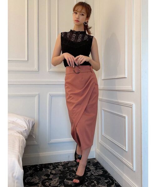 RESEXXY（リゼクシー）の「タックペンシルスカート（スカート・レディース・ブラック/ベージュ/ピンク・FREE）」の9枚目の写真