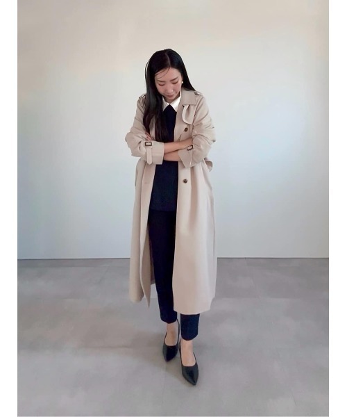 UR'S（ユアーズ）の「ダブルトレンチコート（トレンチコート・レディース・ベージュ/ネイビー/キャメル/グレー・S/M/L）」の10枚目の写真