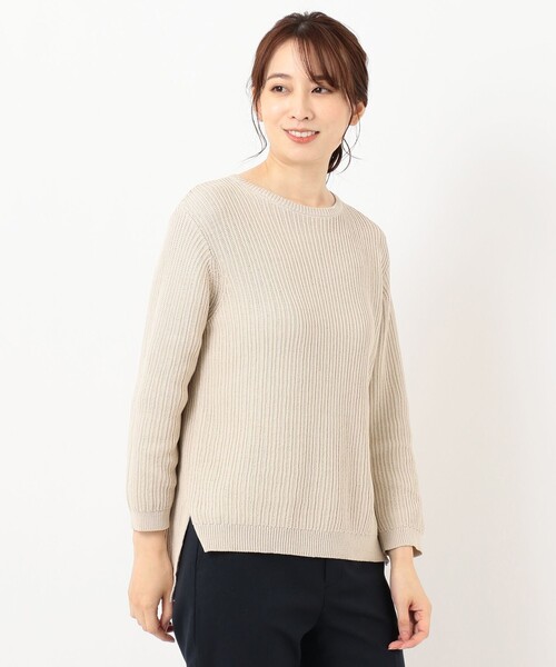 J.PRESS(ジェイプレス)の「【洗える】コットン地柄 ニット(ニット/セーター・レディース・ライトグリーン系/ベージュ系/ブラウン系・MEDIUM/LARGE)」の7枚目の写真