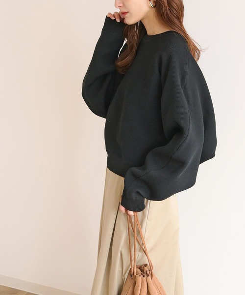 HER CLOSET(ハークローゼット)の「【shemoshelly】ドルマンスリーブダンボールニット(ニット/セーター・レディース・ライトグレー/ブラック/サックスブルー/ライトパープル/グレイッシュベージュ・M)」の22枚目の写真
