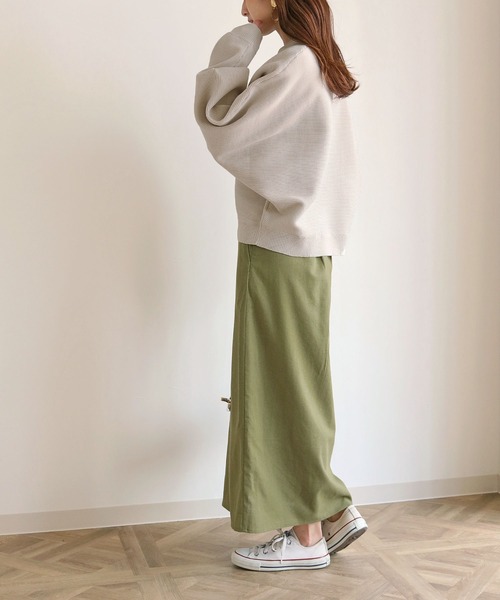 HER CLOSET(ハークローゼット)の「【shemoshelly】ドルマンスリーブダンボールニット(ニット/セーター・レディース・ライトグレー/ブラック/サックスブルー/ライトパープル/グレイッシュベージュ・M)」の6枚目の写真