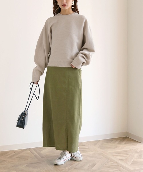 HER CLOSET(ハークローゼット)の「【shemoshelly】ドルマンスリーブダンボールニット(ニット/セーター・レディース・ライトグレー/ブラック/サックスブルー/ライトパープル/グレイッシュベージュ・M)」の13枚目の写真