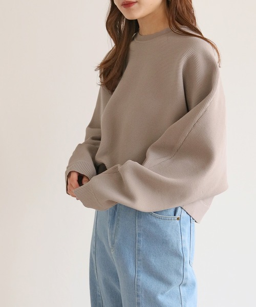 HER CLOSET(ハークローゼット)の「【shemoshelly】ドルマンスリーブダンボールニット(ニット/セーター・レディース・ライトグレー/ブラック/サックスブルー/ライトパープル/グレイッシュベージュ・M)」の10枚目の写真