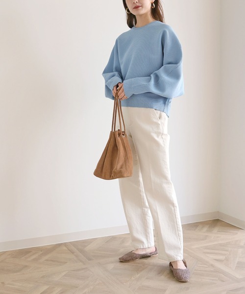HER CLOSET(ハークローゼット)の「【shemoshelly】ドルマンスリーブダンボールニット(ニット/セーター・レディース・ライトグレー/ブラック/サックスブルー/ライトパープル/グレイッシュベージュ・M)」の7枚目の写真
