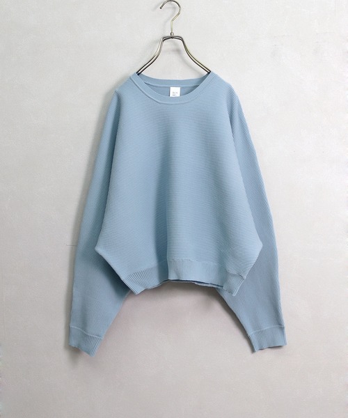 HER CLOSET(ハークローゼット)の「【shemoshelly】ドルマンスリーブダンボールニット(ニット/セーター・レディース・ライトグレー/ブラック/サックスブルー/ライトパープル/グレイッシュベージュ・M)」の12枚目の写真