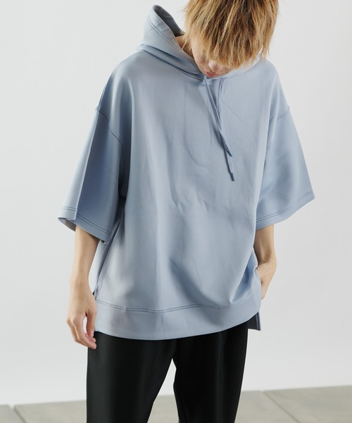 COLONY 2139(コロニートゥーワンスリーナイン)の「エアリーダンボール半袖パーカー(パーカー・メンズ・ホワイト/ブラック/サックスブルー・MEDIUM/LARGE)」の3枚目の写真