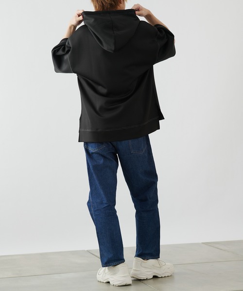 COLONY 2139(コロニートゥーワンスリーナイン)の「エアリーダンボール半袖パーカー(パーカー・メンズ・ホワイト/ブラック/サックスブルー・MEDIUM/LARGE)」の7枚目の写真