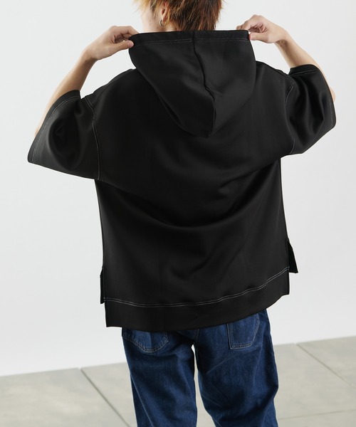 COLONY 2139(コロニートゥーワンスリーナイン)の「エアリーダンボール半袖パーカー(パーカー・メンズ・ホワイト/ブラック/サックスブルー・MEDIUM/LARGE)」の14枚目の写真