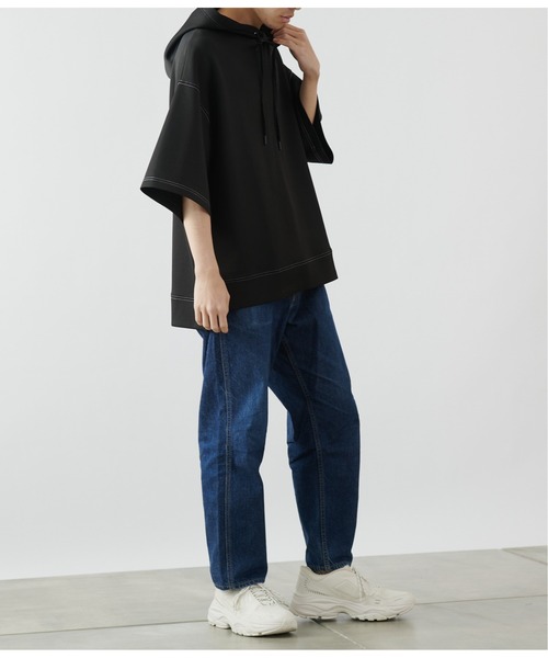 COLONY 2139(コロニートゥーワンスリーナイン)の「エアリーダンボール半袖パーカー(パーカー・メンズ・ホワイト/ブラック/サックスブルー・MEDIUM/LARGE)」の8枚目の写真