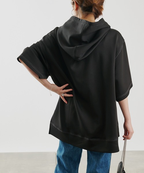 COLONY 2139(コロニートゥーワンスリーナイン)の「エアリーダンボール半袖パーカー(パーカー・メンズ・ホワイト/ブラック/サックスブルー・MEDIUM/LARGE)」の20枚目の写真