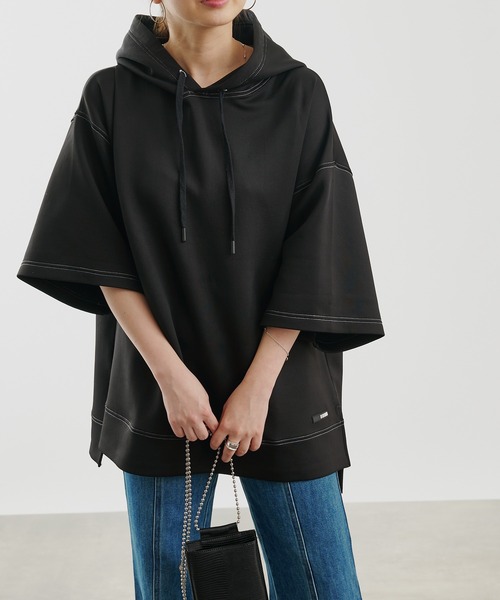 COLONY 2139(コロニートゥーワンスリーナイン)の「エアリーダンボール半袖パーカー(パーカー・メンズ・ホワイト/ブラック/サックスブルー・MEDIUM/LARGE)」の9枚目の写真