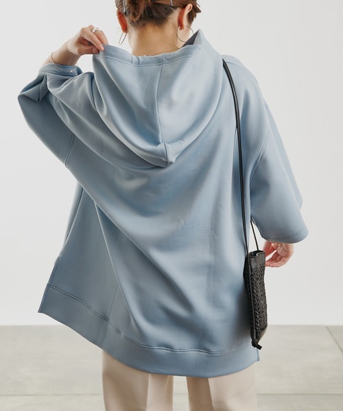 COLONY 2139(コロニートゥーワンスリーナイン)の「エアリーダンボール半袖パーカー(パーカー・メンズ・ホワイト/ブラック/サックスブルー・MEDIUM/LARGE)」の18枚目の写真