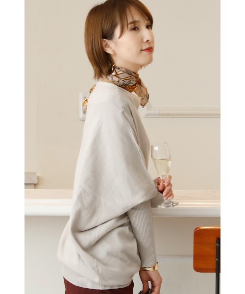 ElegChic(エレグシック)の「リブスリーブアシンメトリーニット(ニット/セーター・レディース・ライトグレー/ブラウン/ブラック・4L/M/XL)」の19枚目の写真