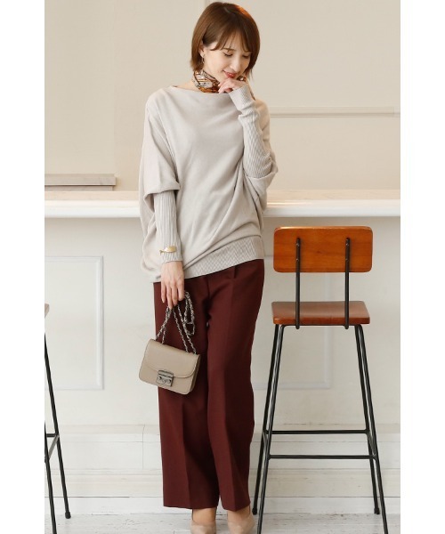 ElegChic(エレグシック)の「リブスリーブアシンメトリーニット(ニット/セーター・レディース・ライトグレー/ブラウン/ブラック・4L/M/XL)」の15枚目の写真