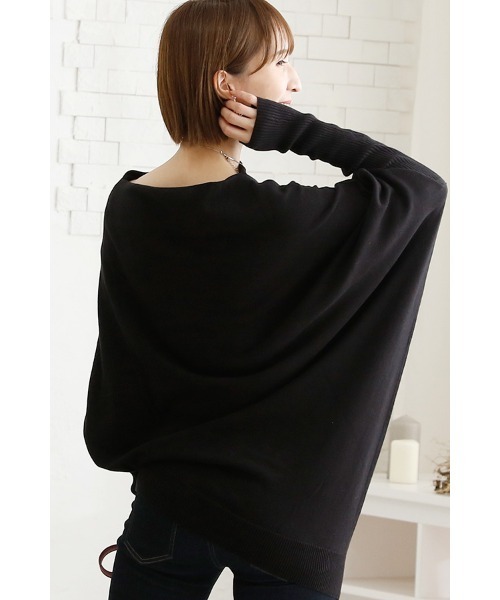 ElegChic(エレグシック)の「リブスリーブアシンメトリーニット(ニット/セーター・レディース・ライトグレー/ブラウン/ブラック・4L/M/XL)」の11枚目の写真
