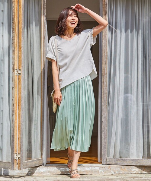 ANY（エニィ）の「【洗える】ダブルプリーツ スカート（スカート