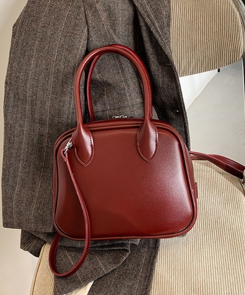 aimoha（アイモハ）の「シンプル2WAYバッグ（ショルダーバッグ・レディース・ブラウン/ベージュ/ワインレッド/ブラック・FREE）」の4枚目の写真