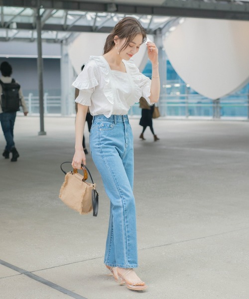 Heather（ヘザー）の「コットンフリル半袖ブラウス　948903（シャツ/ブラウス・レディース・ホワイト/ブラック/グレー系/オレンジ/ブラック系その他/ホワイト系その他/ミント/ブラック系/オフホワイト・FREE）」の20枚目の写真