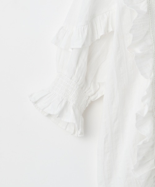 Heather（ヘザー）の「コットンフリル半袖ブラウス　948903（シャツ/ブラウス・レディース・ホワイト/ブラック/グレー系/オレンジ/ブラック系その他/ホワイト系その他/ミント/ブラック系/オフホワイト・FREE）」の11枚目の写真